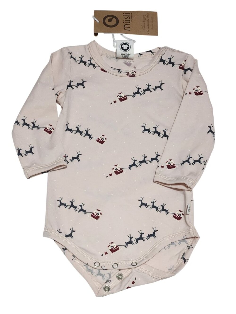 NWT - MUSLI Organic Cotton Christmas Santa Claus Onesie - size 0-3M